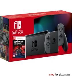 Nintendo Switch HAC-001-01 Gray   Wolfenstein: Youngblood Deluxe Edition