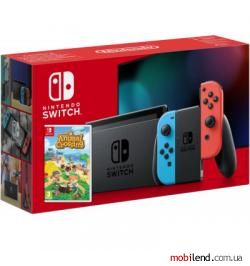 Nintendo Switch HAC-001-01 Neon Blue-Red   Animal Crossing: New Horizons