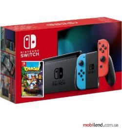 Nintendo Switch HAC-001-01 Neon Blue-Red   Crash Bandicoot Nsane Trilogy