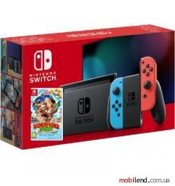 Nintendo Switch HAC-001-01 Neon Blue-Red   Donkey Kong Country: Tropical Freeze
