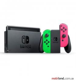 Nintendo Switch with Neon Pink and Neon Green Joy-Con