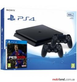 Sony Playstation 4 Slim 500GB   Pro Evolution Soccer 2019   DualShock 4