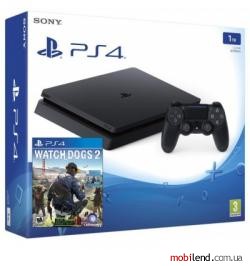 Sony PlayStation 4 Slim (PS4 Slim) 1TB   Watch Dogs 2
