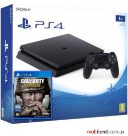 Sony PlayStation 4 Slim (PS4 Slim) 1TB Black   Call of Duty WWII (9942269)
