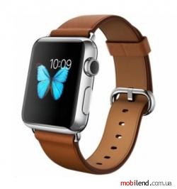 Apple Watch 38mm Stailnless Steel Case with Saddle Brown Classic Buckle (MLCL2)