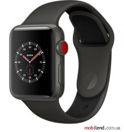 Apple Watch Edition Series 3 GPS Cellular 38mm Gray Ceramic w. Gray/Black Sport B. (MQK02)