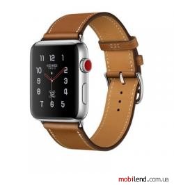 Apple Watch Hermes Series 3 GPS Cellular 42mm Steel w. Fauve Barenia Single Tour (MQLP2)