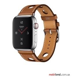 Apple Watch Hermes Series 4 GPS   LTE 44mm Steel w. Fauve Grained Barenia Leather (MU9D2)