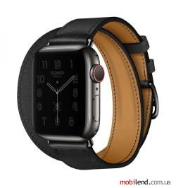 Apple Watch Hermes Series 6 LTE 40mm Space Black St. Steel Case w. Noir Double Tour (MG3Q3)