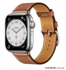 Apple Watch Hermes Series 7 LTE 41mm Silver S. Steel Case w. Gold Single Tour (MKHN3)