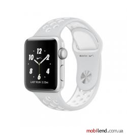 Apple Watch Nike 38mm Silver Aluminum Case with Pure Platinum/White Nike Sport Band (MQ172)