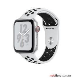Apple Watch Nike  Series 4 GPS   LTE 44mm Silver Alum. w. Platinum/Black Nike Sport b. Silver Alum. (MTXC2
