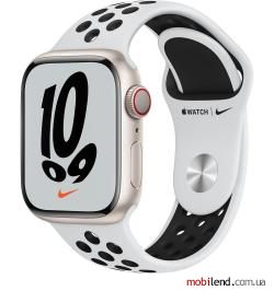 Apple Watch Nike Series 7 LTE 41mm S. Aluminum Case w. Pure Platinum/Black Nike S. Band (MKHL3)