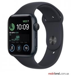 Apple Watch SE 2 GPS 44mm Midnight Aluminum Case w. Midnight S. Band - M/L  (MNTG3)