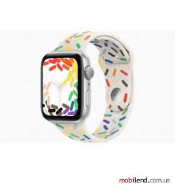 Apple Watch SE 2 GPS 44mm Silver Aluminum Case with Pride Edition Sport Band - M/L (MNLD3 MRTP3)