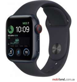 Apple Watch SE 2 GPS   Cellular 40mm Midnight Aluminum Case with Midnight Sport Band (MNPL3)