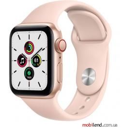 Apple Watch SE GPS   Cellular 40mm Gold Aluminum Case with Pink Sand Sport B. (MYEA2)
