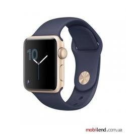 Apple Watch Series 2 38mm Gold Aluminum Case with Midnight Blue Sport Band (MQ132)