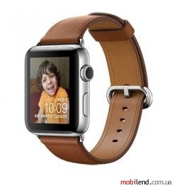 Apple Watch Series 2 38mm Stainless Steel Case with Saddle Brown Classic Buckle Band (MNP72)