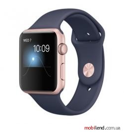 Apple Watch Series 2 42mm Rose Gold Aluminum Case with Midnight Blue Sport Band (MNPL2)