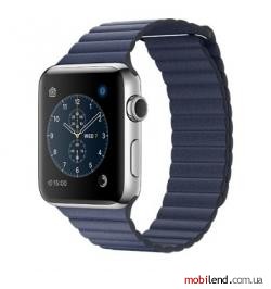 Apple Watch Series 2 42mm Stainless Steel Case with Midnight Blue Leather Loop Band (MNPW2)