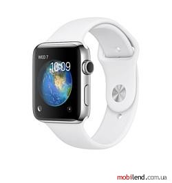 Apple Watch Series 2 42mm Stainless Steel with White Sport (MNPR2)