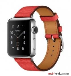 Apple Watch Series 2 Hermes 38mm Stainless Steel Case with Rose Jaipur Epsom Leather Single Tour (MNQ62)