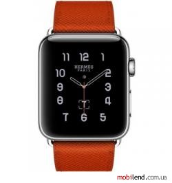 Apple Watch Series 2 Hermes 42mm Stainless Steel Case with Feu Epsom Single Tour Leather Band (MNQ22)