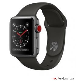 Apple Watch Series 3 GPS Cellular 38mm Space Gray Aluminum w. Gray Sport B. (MR2W2)