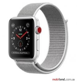Apple Watch Series 3 GPS Cellular 42mm Silver Aluminum w. Seashell Sport L. (MQK52)