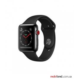 Apple Watch Series 3 GPS Cellular 42mm Space Black Stainless Steel w. Black Sport B. (MQK92)
