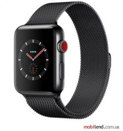 Apple Watch Series 3 GPS Cellular 42mm Space Black Stainless Steel w. Space Black Milanese L. (MR1L2)