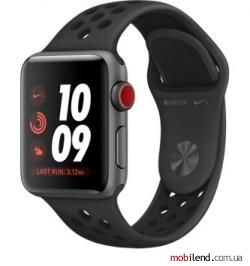 Apple Watch Series 3 Nike  GPS   LTE 38mm Space Gray Aluminum w. Anthracite/BlackSport B. (MQM82)