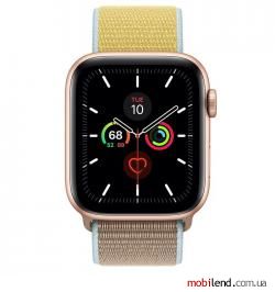 Apple Watch Series 5 44mm Gold Aluminium w. Camel Sport L. (MWU22)
