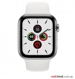 Apple Watch Series 5 LTE 44mm Steel w. White b.- Steel (MWW22)