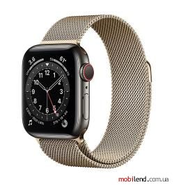 Apple Watch Series 6 GPS   Cellular 40mm Graphite S. Steel Case w. Gold Milanese Loop (M0DF3/M0DW3)