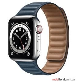 Apple Watch Series 6 GPS   Cellular 40mm Stainless Steel Case with Leather Link