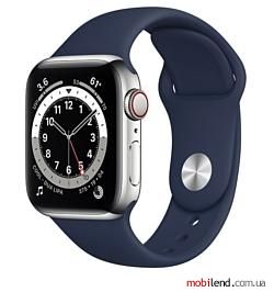 Apple Watch Series 6 GPS   Cellular 40mm Stainless Steel Case with Sport Band