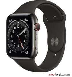 Apple Watch Series 6 GPS   Cellular 44mm Graphite Stainless Steel Case w. Black Sport B. (M07Q3)