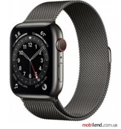 Apple Watch Series 6 GPS   Cellular 44mm Graphite Stainless Steel Case w. Graphite Milanese L. (M07R3)