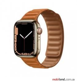 Apple Watch Series 7 GPS   Cellular 41mm Gold S. Steel Case w. Golden B. Leather Link - S/M (MKLE3 ML7K3)