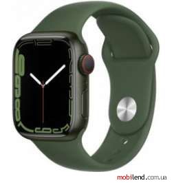 Apple Watch Series 7 GPS   Cellular 41mm Green Aluminum Case with Clover Sport Band (MKH93)