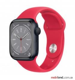 Apple Watch Series 8 GPS 41mm Midnight Aluminum Case w. (PRODUCT)RED Sport Band S/M (MNPC3 MP703)