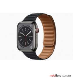 Apple Watch Series 8 GPS   Cellular 41mm Graphite S. Steel Case w. Midnight L. Link - S/M (MNLW3 ML7R3)