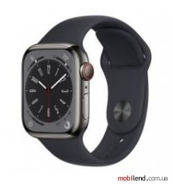 Apple Watch Series 8 GPS   Cellular 41mm Graphite S. Steel Case  w. Midnight S. Band (MNJJ3)