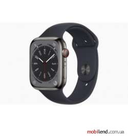 Apple Watch Series 8 GPS   Cellular 45mm Graphite S. Steel Case  w. Midnight S. Band (MNKU3)