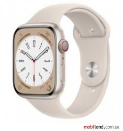 Apple Watch Series 8 GPS   Cellular 45mm Starlight Aluminum Case w. Starlight S. Band - M/L (MNVQ3)