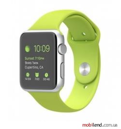Apple Watch Sport 42mm Silver Aluminum Case with Green Sport Band (MJ3P2)