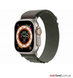 Apple Watch Ultra GPS   Cellular 49mm Titanium Case with Green Alpine Loop - Large (MQEX3/MQFP3)
