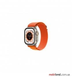 Apple Watch Ultra GPS   Cellular 49mm Titanium Case with Orange Alpine Loop - Medium (MQEU3/MQFL3)